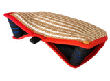 Red and Khaki Heavy Duty Jute Dog Bite Pillow - Professional Training Tug Toy with 3 Handles for V888-ELOSUNG27865
