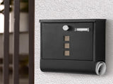 Lockable Mailbox Wall Mounted Mail Letter Post Box with Newspaper Holder Rack V767-JJ-ZR1233