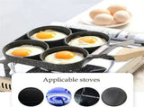 4-Hole Egg Pan Non-Stick Pancake & Omelet Maker for Breakfast Aluminum Griddle for Burgers, V1366-AZ2-W-11878