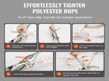 Rope Puller, 3/4 Ton Pulling Capacity, with 30.48 m of 15 mm dia. Rope, 2 Hook, Come Along Winch, V952-DLSJXQ34T100P5QJIV0