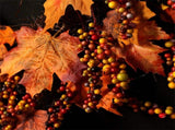 Maple Leaf Wreath Door Hanging Thanksgiving Wreath Halloween Vine Ornament V1294-YM0717-10173593