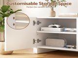Artiss TV Unit Entertainment Unit Storage Cabinet Adjustable Shelf 180cm White FUR-Z-CT04-TV180-WH-AB