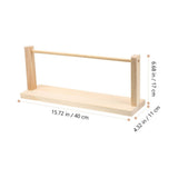 Wooden Ribbon and Thread Spool Organizer Rack, Beige Wood Storage Holder for Craft Supplies V1192-AZ-W-27578