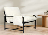 Levede Metal Framed Lounge Chair Corduroy in Beige CH1148-BG