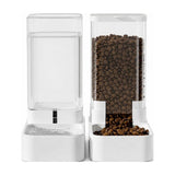 Automatic Cat Feeder and Water Dispenser Set, 3.3L Gravity Pet Food Feeder and Waterer with Bowls, V1369-AZ3-W-24227