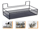 3pcs Black Wire Baskets for Bathroom Kitchen Storage Wall Mounted No Drilling V1366-AZ2-W-13547