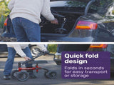 Equipmed Knee Scooter Walker, Dual Brakes - Bag - Broken Leg Ankle Foot Mobility - Crutches V219-HELKNSEQS1RB