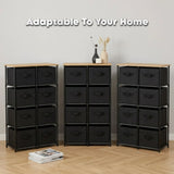 CARLA HOME 8 Drawer Fabric Storage Dresser - Steel Frame - Black - Storage Rack - Rustic V178-36408