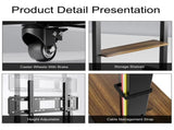 Adjustable Rolling TV Stand for 40 to 100 Inch Screens with Shelves V767-U-Z1813-86