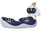 Seating Cushion Soft Comfortable Breathable Buckle Curved Chair Cushion for Office Working Dark Blue V1294-YM0703-3117230047612