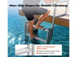 Retractable Dock Ladder, 5 Steps, Aluminum Alloy Pontoon Boat Swim Ladder, with Non-Slip Wide Steps, V952-MTZTSSSWPJ356MH3V001V0