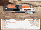 Electric Winch, 1588 kg Line Pull Capacity, 12V DC ATV Winch with 0.5 x 1188.7 cm 12 Strands V952-ATVHCSJPYXYKT38ASV9