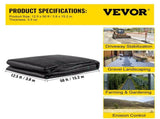 Geotextile Fabric, 3.8 x 15.2 m 3.5oz Woven PP Driveway Drain Cloth with 600lbs Tensile Strength, V952-BZTGB125X50PE01SYV0