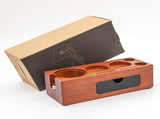3 IN 1 Espresso Knock Box and Tamping Station 51/54/58MM Espresso Anti-slip Sapele Wood V1294-YM0901-H48704