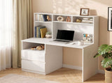 Artiss Computer Desk Office Study Desks Table Bookshelf Drawer White 120cm FUR-W-CD120-WHT-AB