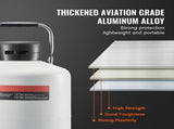 Liquid Nitrogen Tank, 10 L Aluminum Alloy Liquid Nitrogen Container, LN2 Tank Dewar with 6 Canisters V952-CZXYDG10L000IEX2HV0