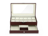 Embellir 12 Grids Watch Box Organizer Case Jewelry Display Storage Showcase WBX-2T-12SL-3020-BN