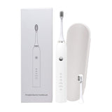 Sonic Electric Toothbrush White - Waterproof USB Charging 5 Modes 2 Heads Case V238-SUPDZ-32954516930640