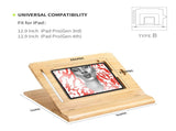 Tablet Desktop Height Adjustable,Foldable Bamboo Drawing Ipad Holder,Multi-Angle Portable V1370-AZ4-01953