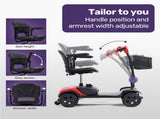 EQUIPMED FreeRoam Mid-Sized Lithium Fast Easy Charge Mobility Scooter, Red V219-HMBMSCEQ3LRA