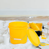 Set of 2 Small Plastic Buckets with Lids, Durable Storage Containers for Household Cleaning and V1369-AZ3-W-09045