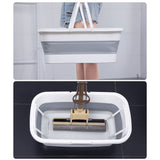 Collapsible Mop Bucket Portable Plastic Bucket Folding Storage Basket with Handle V1294-YM0717-10101658