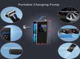 Bicycle pump - Portable digital air pump for cars, handy and wirelessly rechargeable, suitable for V1189-WXF-260203-00130