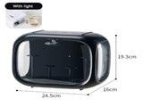 Black With Lamp Wall Mount & Desktop Blind Box Display Case - Clear Dustproof Storage Organizer for V888-ELOSUNG24930