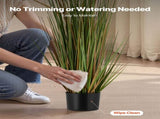 Artificial Grass Plant, 2 Pack 1194mm Horsetail Reed Grass in Pot, Premium PVC Faux Fake Greenery V952-DPKMWCLS47INQSMT0001V0