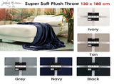 Jenny Mclean 300GSM Douce Super Soft Plush Throw 130 x 180 cm Black V442-RAN-THROW-300GSMDOUCE-BLACK-RE