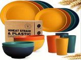 32Eco-Friendly Wheat Straw Dinnerware Stackable Design with Natural Texture, Illuminating the V1102-XMJTZ002