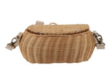 Kids Bike Basket Simple Lid Design Adjustable Strap Light Sturdy Kids Rattan Basket for Cycling V1294-YM0710-3115230117211