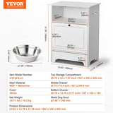 VEVOR Pet Feeding Station w/ 2 Elevated Dog Bowls Dog Food & Toy Storage Cabinet V952-MZCWHSWJ24YC6P61XV0
