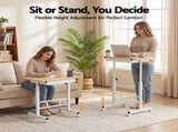 Artiss Adjustable Laptop Desk Mobile Bedside Table Hidden Storage Wood LA-DESK-C-STO-LW