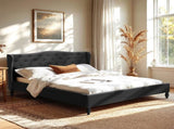 Artiss King Bed Frame Wingback Headboard Charcoal Grey Linen Upholstered Platform Bed Base BFRAME-G-PIER-K-CA-ABC