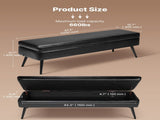 Leather Storage Ottoman Bench, PU Leather Bench with Storage and Metal Legs, Modern Shoe Benches V952-PZWSZYXTK415IFM6R001V0