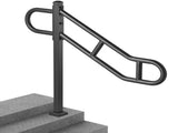 Single Post Handrail for Outdoor 1-3 Steps, 40.5" L x 35.4" H Metal Bent Stair Handrails, Floor V952-LZKFSHS405INENIH7V0