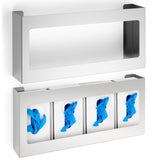 2 Pack Glove Box Holder/Dispenser Stainless Steel Quad Wall Mounted Glove Box Organizer,10"H 21"W V1258-DP02-C-2817