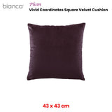 Bianca Vivid Coordinates Square Velvet Cushion Plum 43 x 43cm V442-BCA-CUSHION-VIVIDCOORD-PLUM-SQ