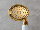 Handheld Showerhead High Pressure Brass Vintage Telephone Shower Head for Bathroom, Titanium Gold V1370-AZ4-06949