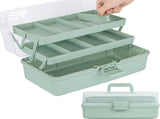 3 Layer Multipurpose Storage Box with Compartments, Plastic Craft Organizer with 2 Trays for V1237-ZY00B0DJNTYCDL