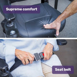 EQUIPMED Heavy Duty Electric Wheelchair, Up to 20km Range, Ultra-Comfortable, Great Turning Circle, V219-HWCELEEQ12BA