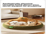 Pet Bed Dog Bed Cat Bed Winter Warm Pet Bed Money Tree Backrest Temperature - Green - Size V1347-136-46870-GRN-XL75-55-34