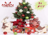 30PCS Christmas Ornaments Set, Shatterproof Plastic Christmas Balls in Red Green White for Christmas V1237-ZY00B0FM2BFQQT