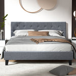 Artiss Bed Frame Queen Size Grey VANKE BFRAME-E-VANKE-Q-GY-AB