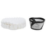 Coffee Filter Basket Cup with 100Pcs Filter Papers Filtering Tool Coffee Machine Accessories V1294-YM0721-3118210102311