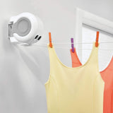 Indoor/Outdoor Retractable Clothesline - Adjustable 42ft Double Lines - Durable Plastic Reel Dryer V1370-AZ4-08437