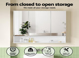 Cefito Bathroom Mirror Cabinet Medicine Adjustable Shelves Wall Hung 900x750mm White BV-MC-9075-WH