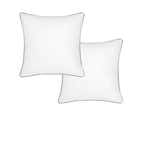 Accessorize Pair of White/Black Piped Hotel Deluxe Cotton European Pillowcases V442-HIN-PILLOWC-HOTELPIPED-WHITEBLACK-EU
