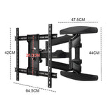 Telescopic Swivel and Tilt TV Monitor Wall Mount Load up to 85kg Full Motion Long Arm V985-TELESCOPICBRACKET